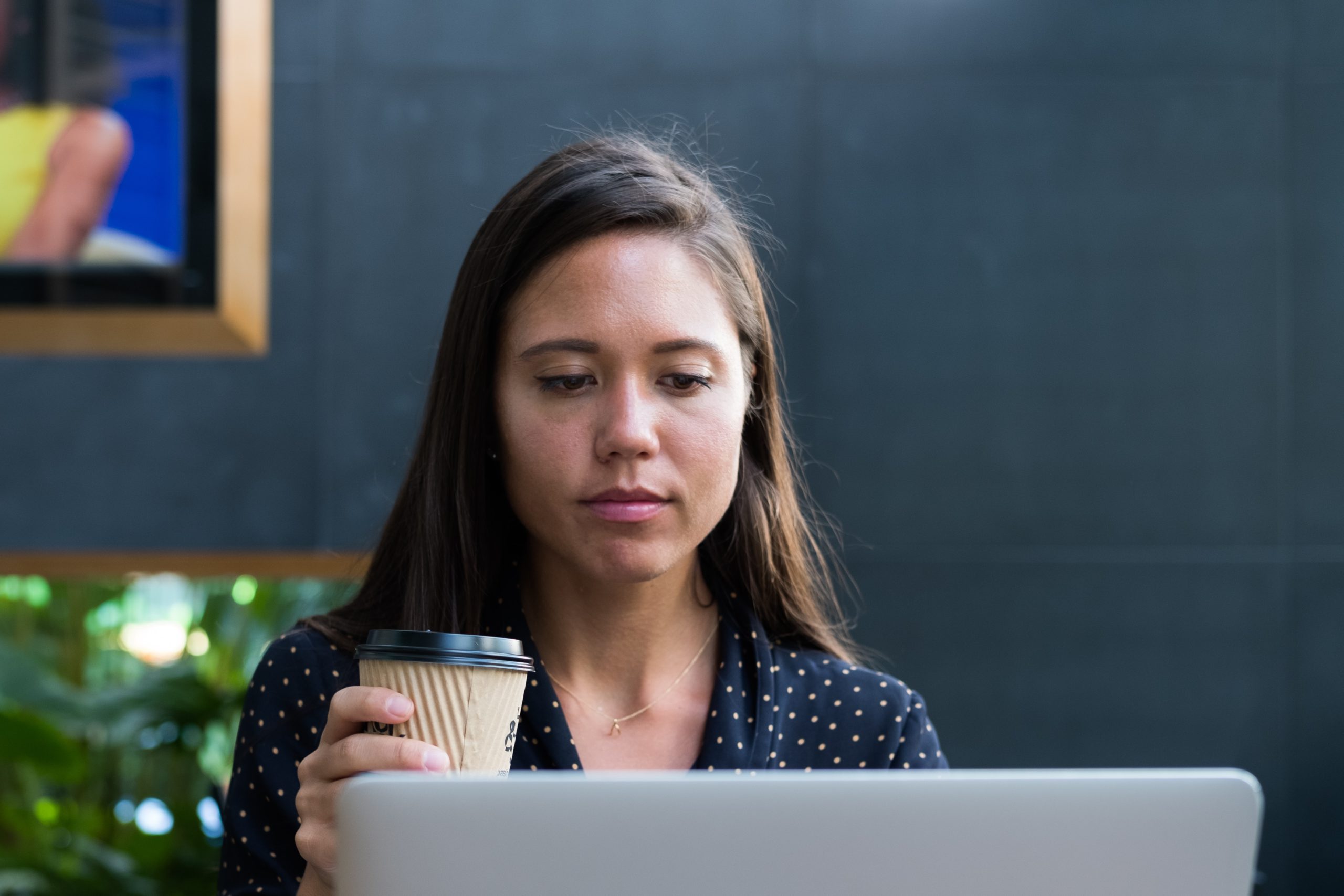 Woman working on laptop