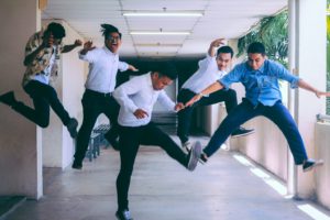 happy employees celebrating