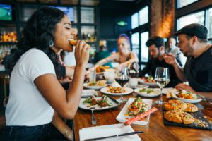 woman enjoying food