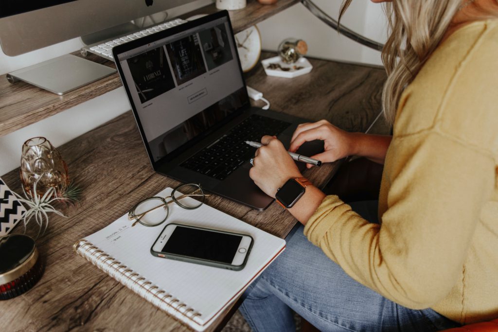 person working from home