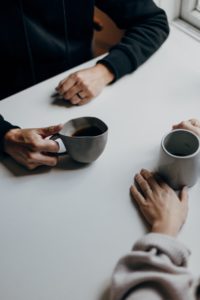 talking over coffee
