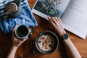 person eating breakfast